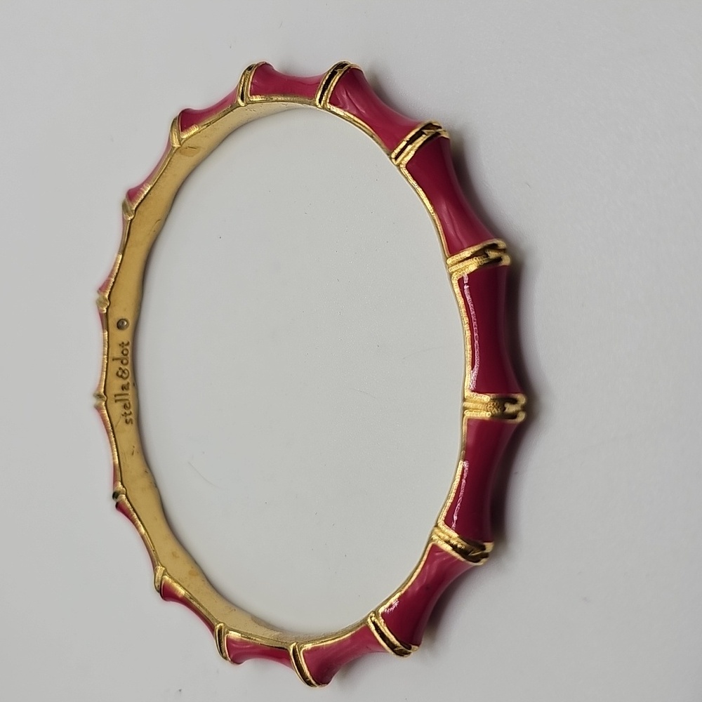 Stella & Dot Gold and Deep Pink Bangle